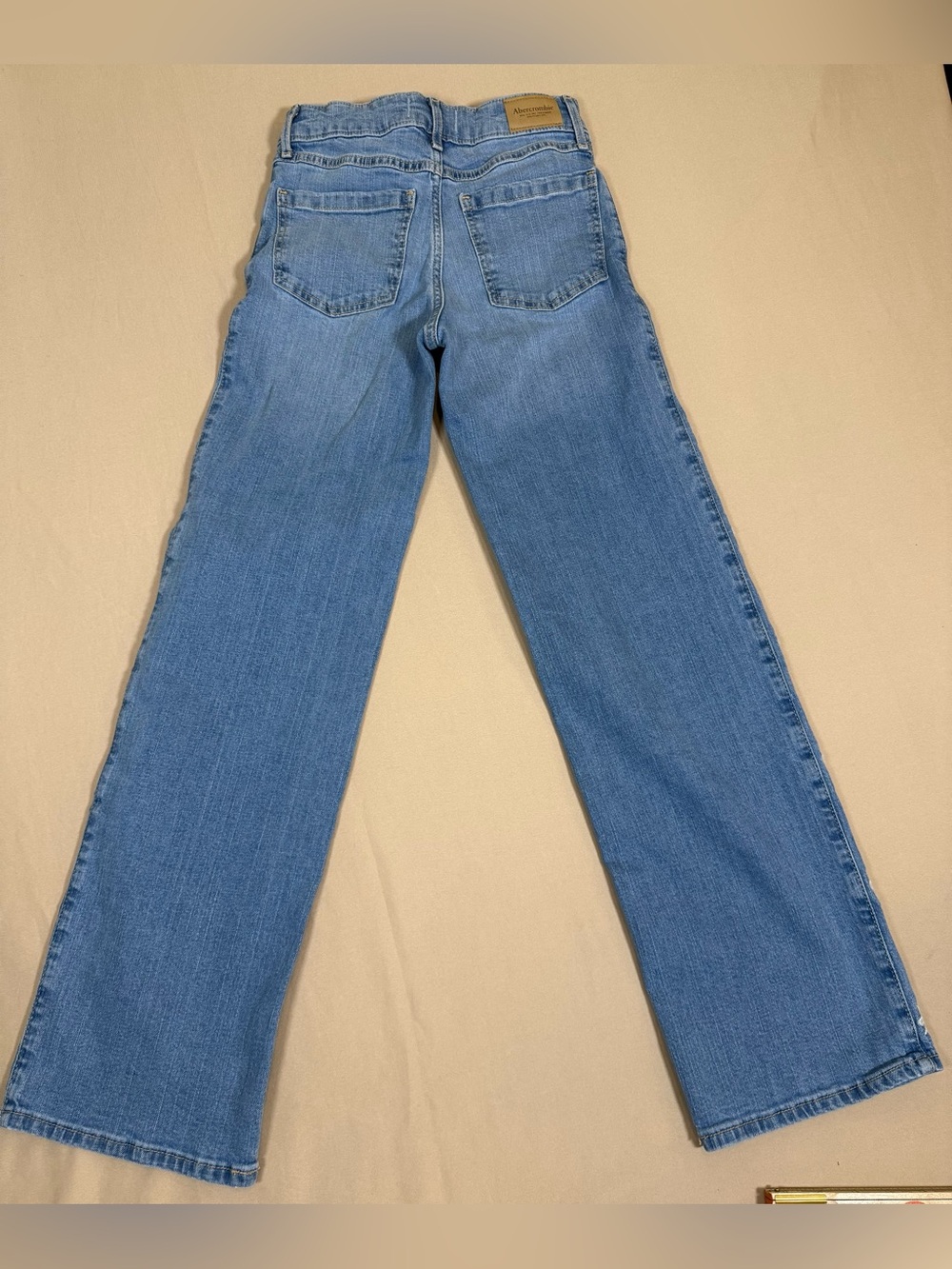 Abercrombie Kids Girls Light Blue Embroidered Wide-Leg Jeans, Size 11/12 Long. - Picture 7 of 16